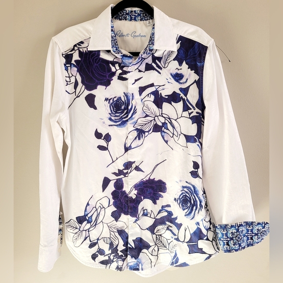Robert Graham $328 Luxe Chinoserie Seen Exclusive Embroidered 100% Cotton Medium - Picture 9 of 16